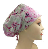 Big Blooms Jersey Knit Comfy Euro Toggle Scrub Cap Doctor Theatre Nurse Hospital Paediatric Vet Surgical